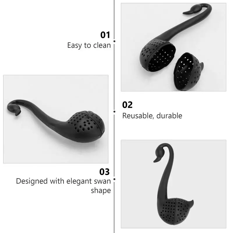 Description Picture 5 of item10 Pcs Swan Teaspoon Creative Steeper Infuser Bag Gift Mesh Strainer Hanging Straining Tool Ball Filter Rose Tea-leaf