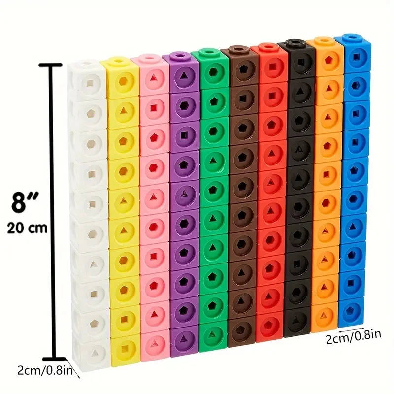 Math link Cubes Set of 100 Cubes  Math Manipulatives and Cubes for Kids Ages 5+ Back to School  Preschool Classroom Supplies 5