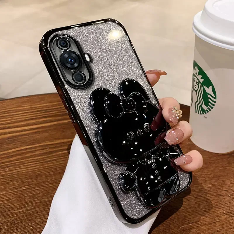 Luxury Glitter Mirror Rabbit Holder Shockproof Case