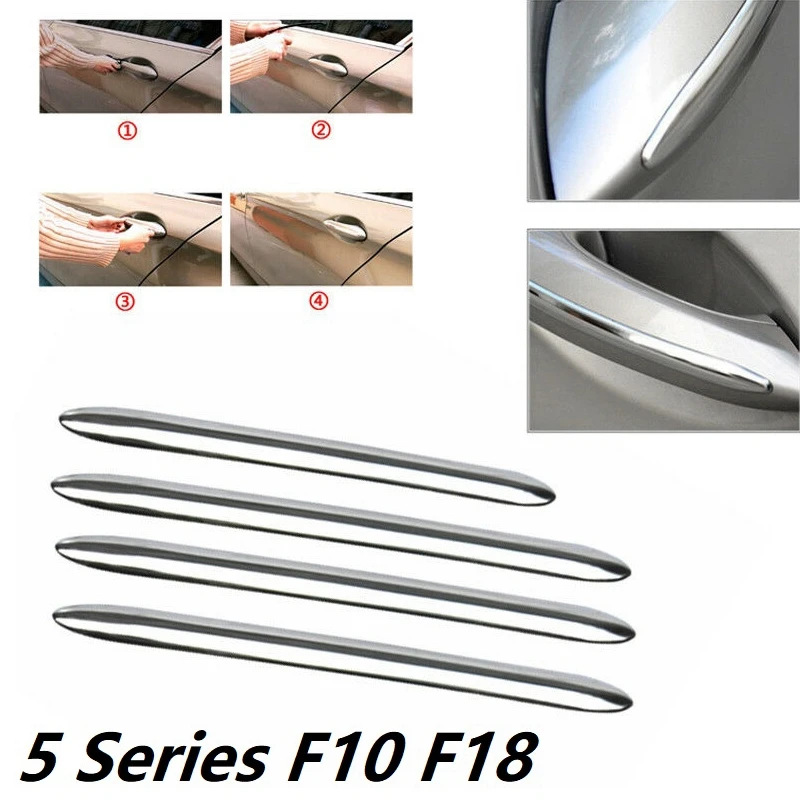 

4Pcs Chrome Stainless Steel Exterior Door Handle Molding Trim Cover Outer Doors Handle Cover for BMW 5 Series F10 F18