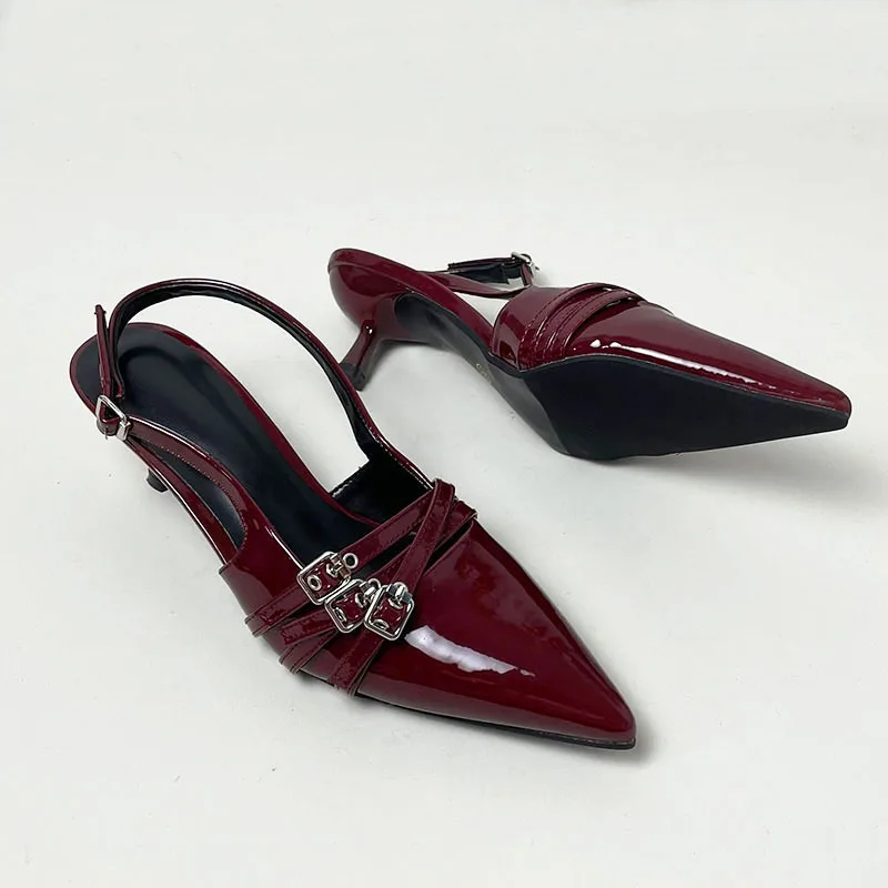 Scarpe Donna Slingback Con Tacco Alto - Sandali Eleganti Con Punta Chiusa, Antiscivolo E Comode Per Lavoro, Banchetti, Matrimoni E Uso Estivo, Colori Vari - 2