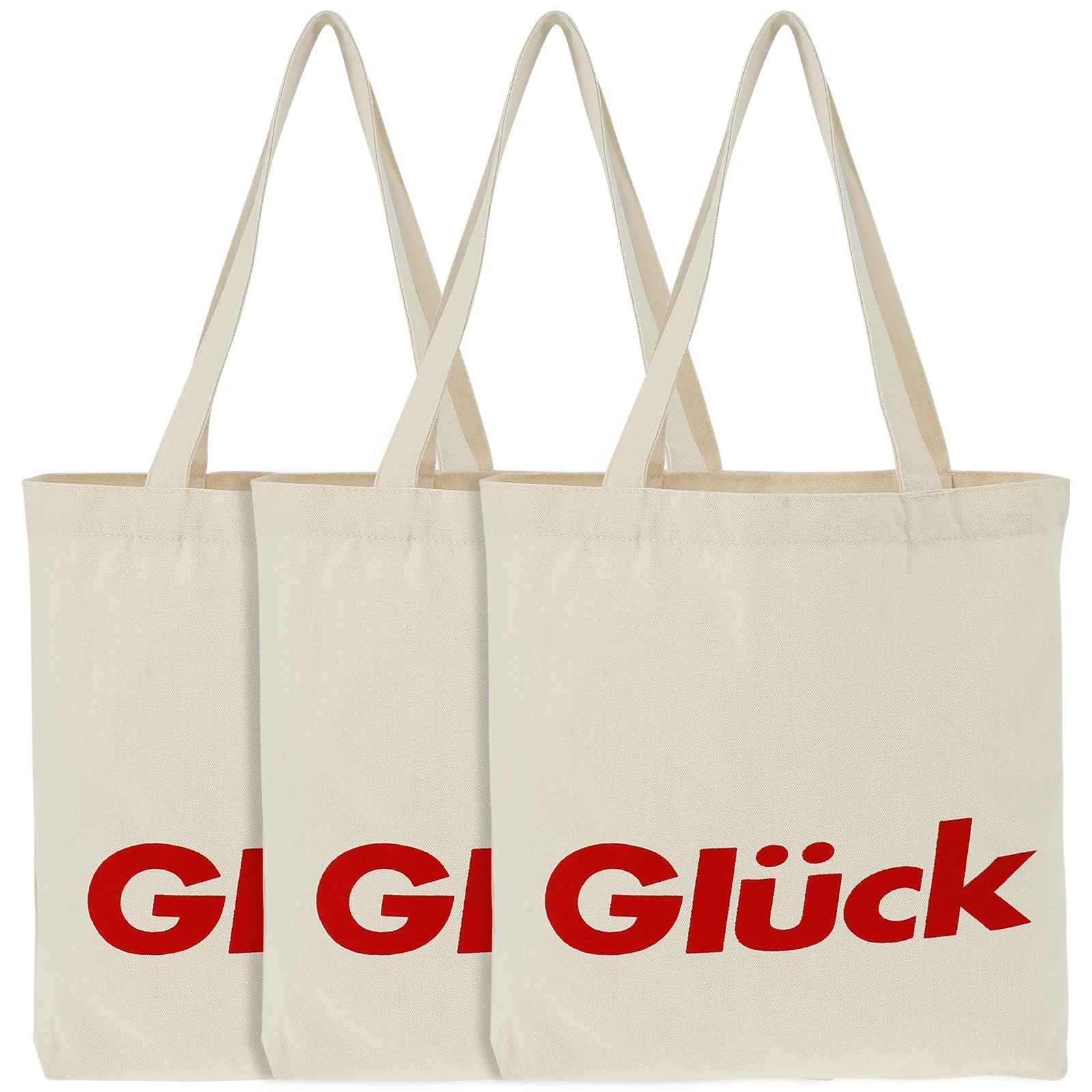 

3Pcs Canvas Shoulder Bags Milk White Canvas Tote Bags Fashion Women Shopping Bag Reusable Heavy-Duty Canvas Shoulder Bag for