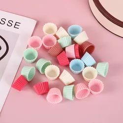 10Pcs/set 1:12 Dollhouse Miniature Cup Cake Mold Mini Muffin Cupcake Baking Molds Modle Toy Kitchen Doll House Decor Accessories