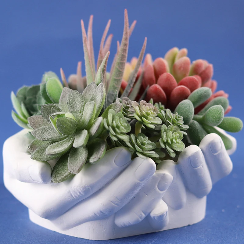 

DIY Concrete Silicone Two-hand Pot Mold Succulent Flowerpot Clay Cement Plaster