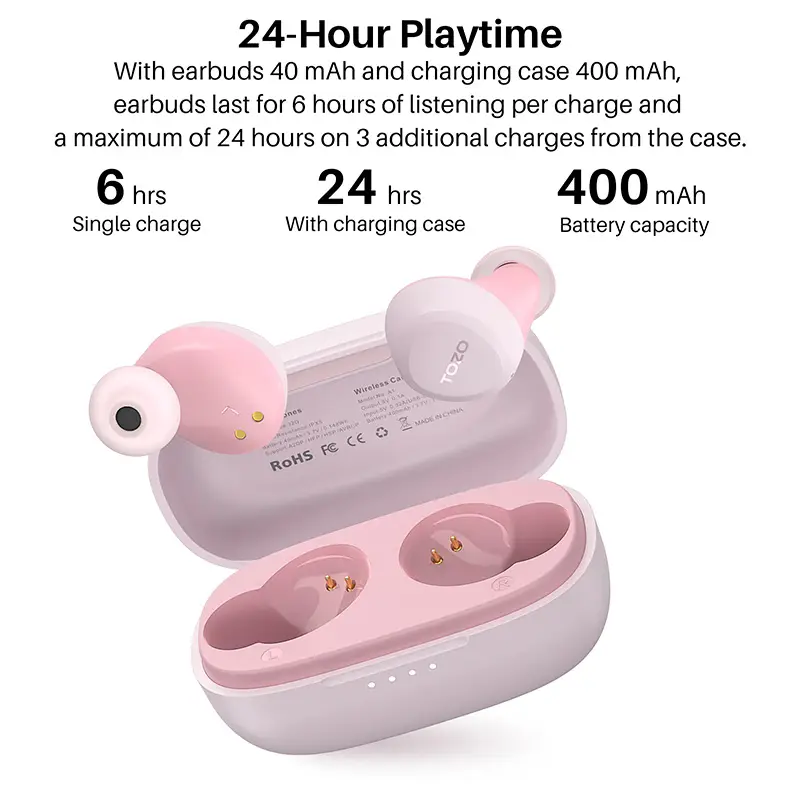 Refurbished TOZO TWS Earbuds in-Ear Wireless Bluetooth Headsets with With Mic Touch Control Sport Waterproof for Iphone Android - Image 4