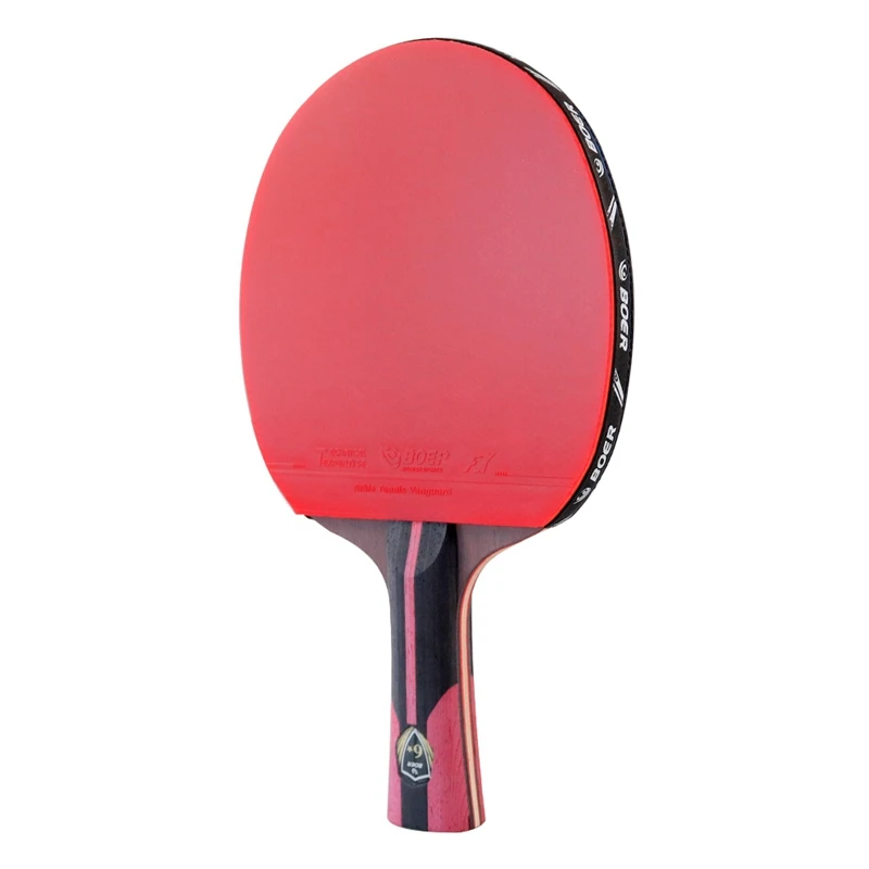 

BOER 1 PCS Carbon Black Blade Table Tennis Racket With Rubber Table Tennis Paddle Red