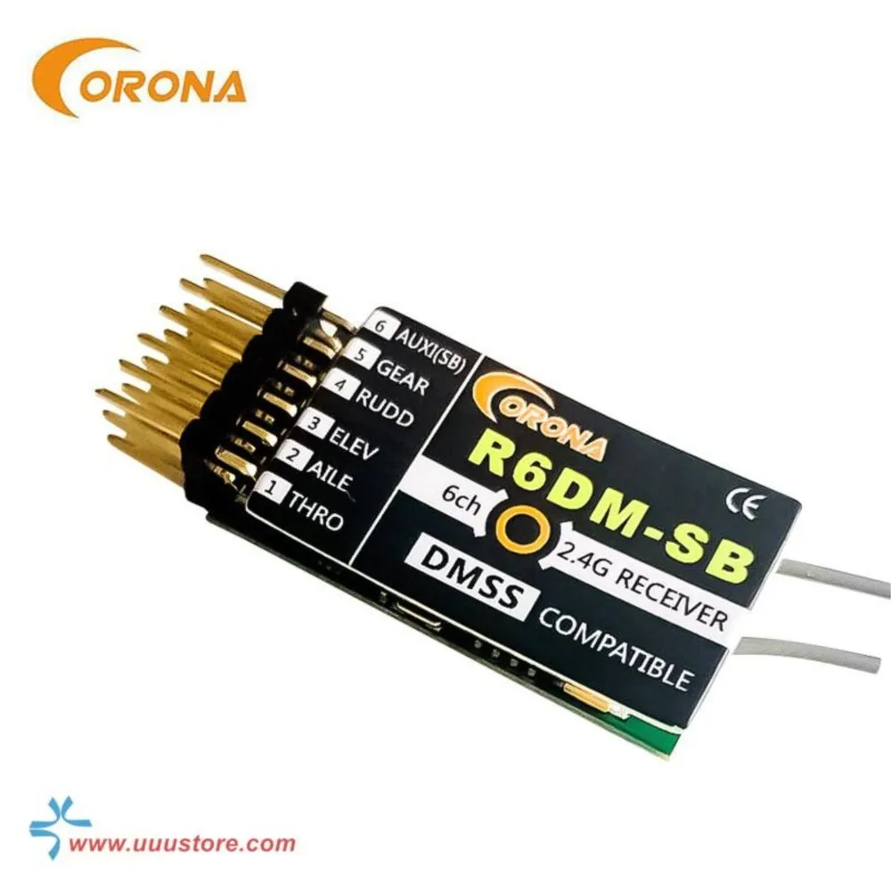 2022 new Corona R6DM 6 Channel JR DMSS Compatible 2.4ghz RC Receiver For Rc airplane 2