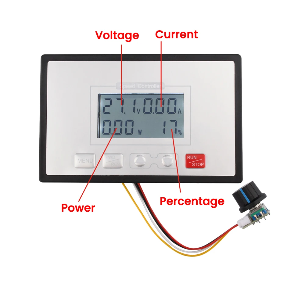 

DC 10-55V LCD Digital Display PWM Motor Speed Controller Forward Reverse Motor Speed Regulator for Brush Motor12V 24V 36V 48V