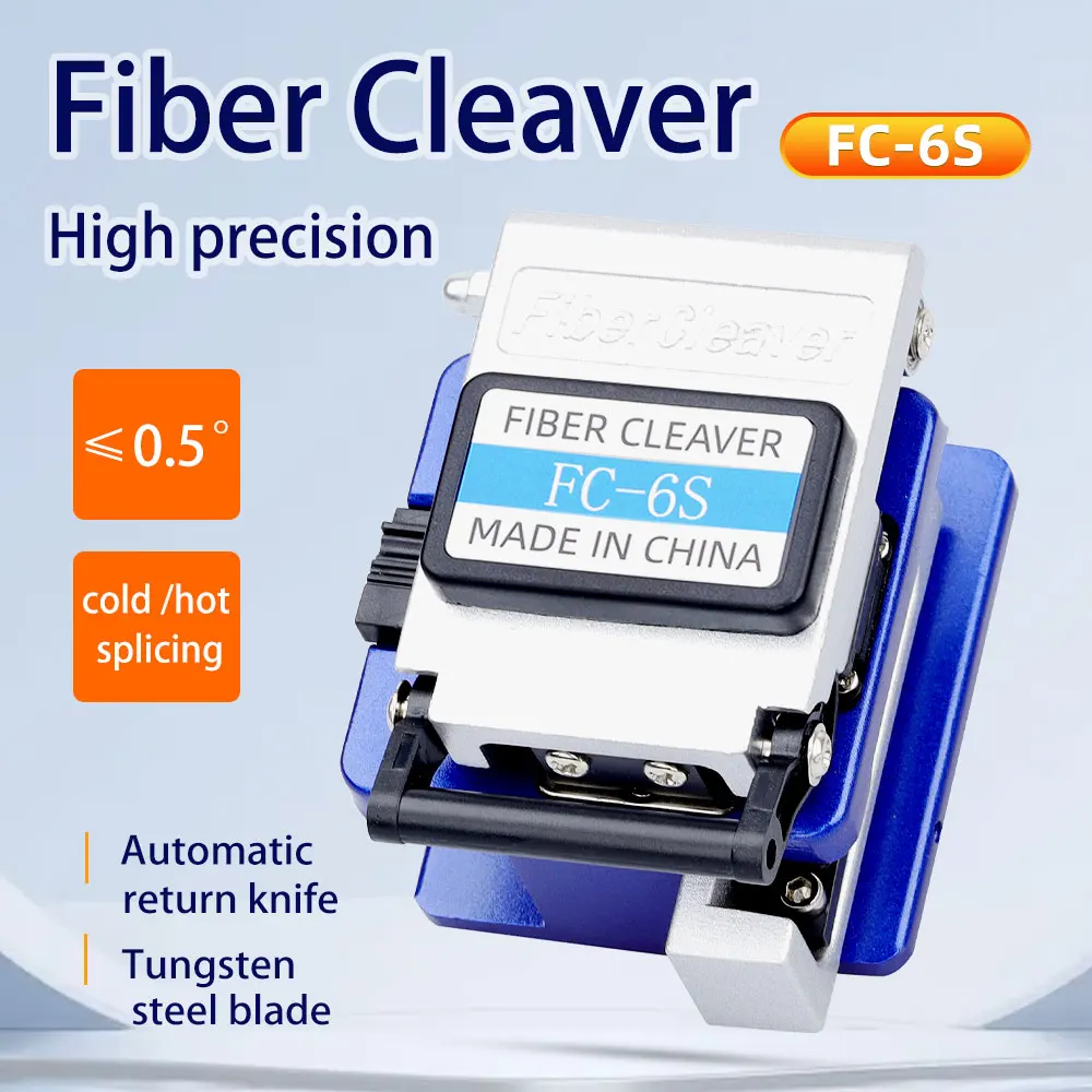 High Quality FTTH FC-6S Optical Fiber Cleaver, 16 Surface Blades 36000 Times Life Span Fiber Cable Cutter 21x10mm cable stripper blades