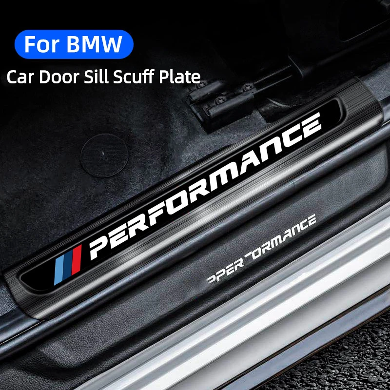 4Pcs Car Door Sill Scuff Plate Stainless Steel Auto Door Edge Protector