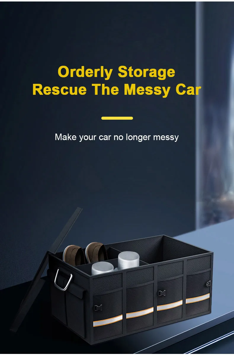 Organizer Per Bagagliaio Auto - Pieghevole, Tessuto Resistente, Nero, Per SUV E Viaggi - Foto 2