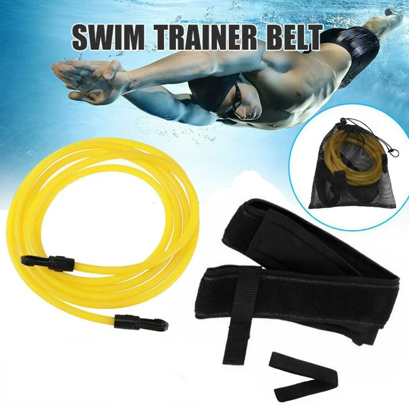 Resistance Bands 4m Adjustable Swim Training Elastic Belt Pool Exerciser
