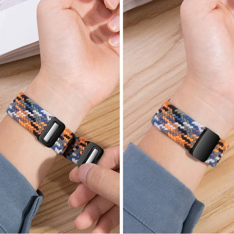 Фото Ремешок нейлоновый Плетеный для Apple Watch 9 8 7 45 мм 41 мм Ultra 2 49 мм, металлический магнитный браслет для iWatch 6 5 4 3 SE2 44 мм 40 мм №3