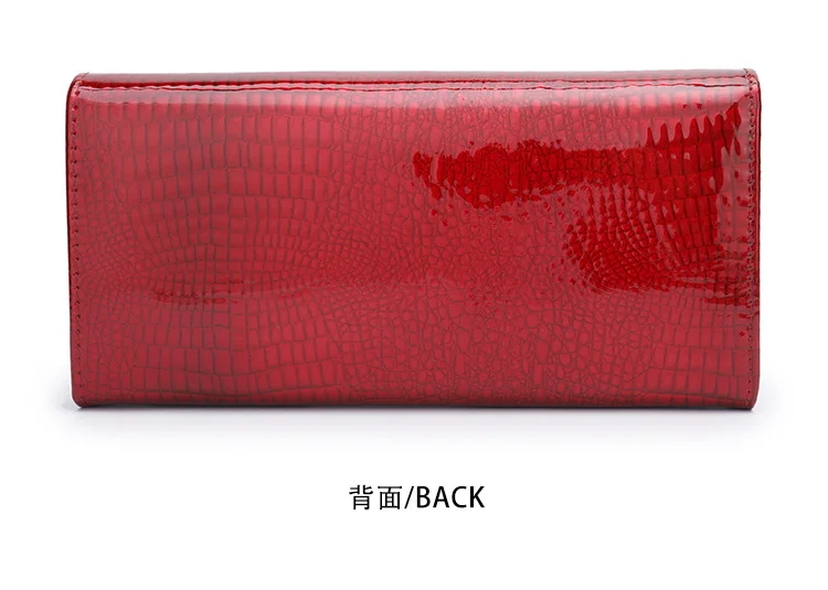 Alligator Muster Echtes Leder Brieftasche Frau Lange Damen Rindsleder Geldbörse Diamant Verziert Kartenhalter Clutch Tasche – Detail 8