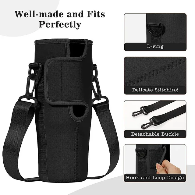 Adjustable Strap Neoprene 40oz Water Bottle Carrier Sleeve Purse Tumbler  Cup Holder Sling Diving Material Zipper Pocket - China Bottle Cover, Cup  Sleeve