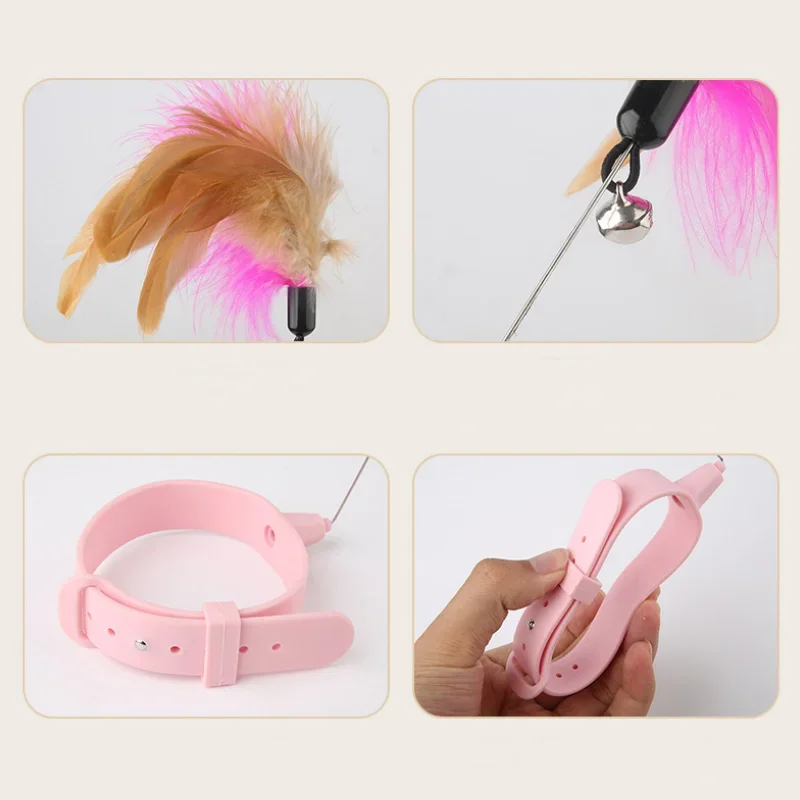 Title 6, Interactive Cat Toys Funny Feather Teaser Stick...