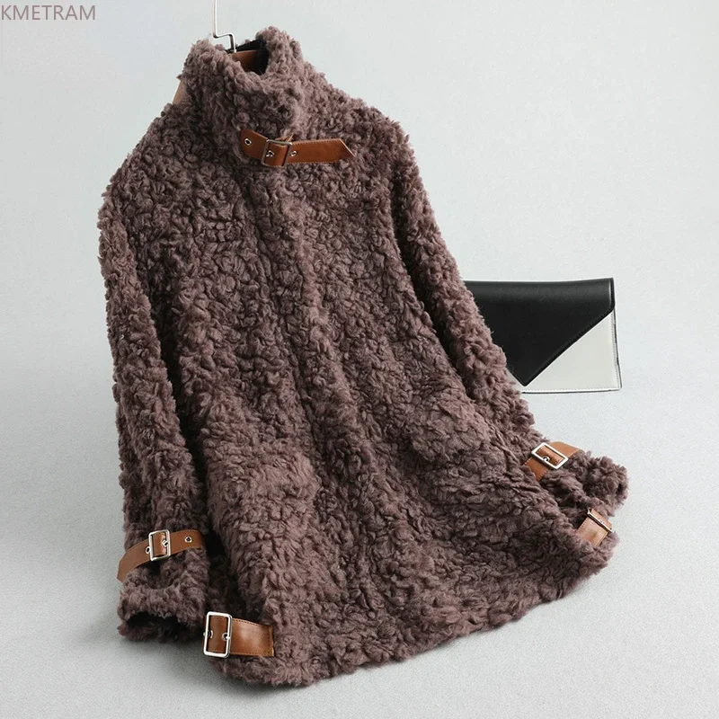 

2023 Autumn Winter 100% Wool Coats for Women Casual Sheep Shearing Jacket Women Fur Coat New Wool Jackets Zipper Abrigos Mujer