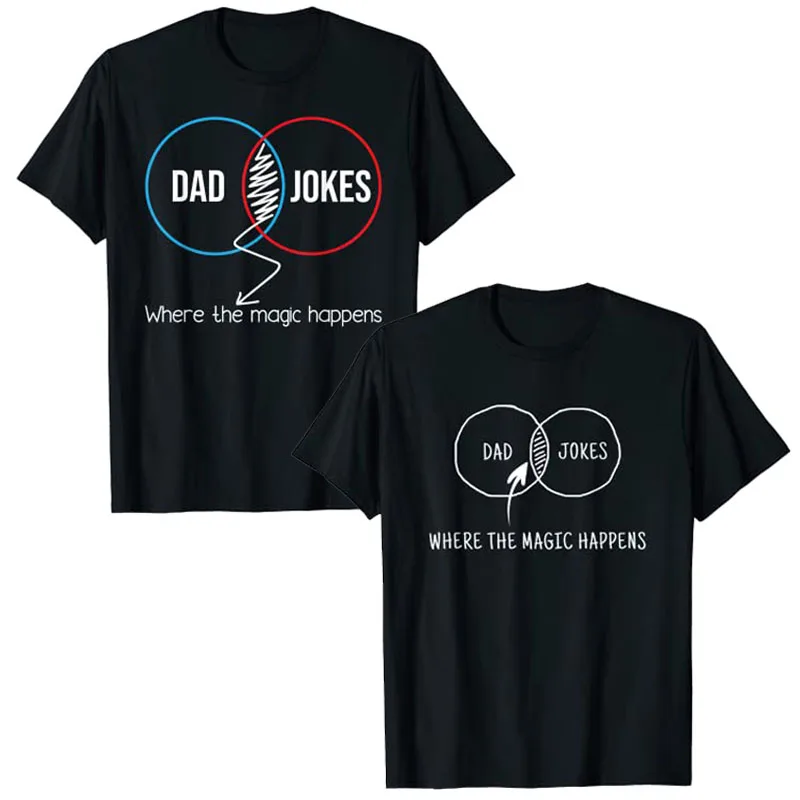 

Dad Jokes Where The Magic Happens T-Shirt Funny Father's Day Daddy Gifts Cool Men Fashion Graphic Tee Tops Short Sleeve Blouses