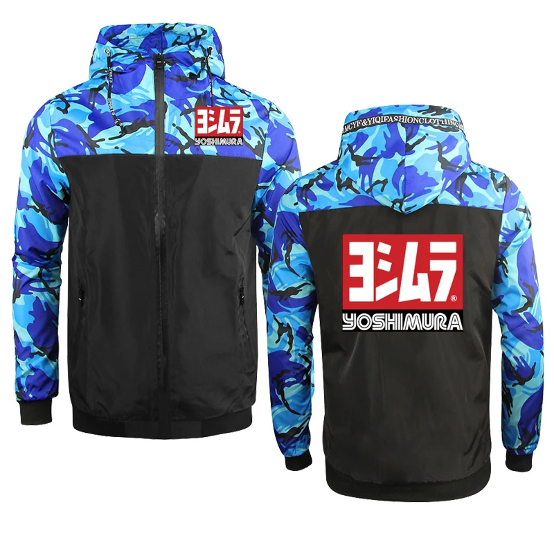Men's Jacket Camouflage Outwear Yoshimura Japan Print Casual Hooded Jacket HipHop Large Size Zipper Outdoor Sweatshirt 4