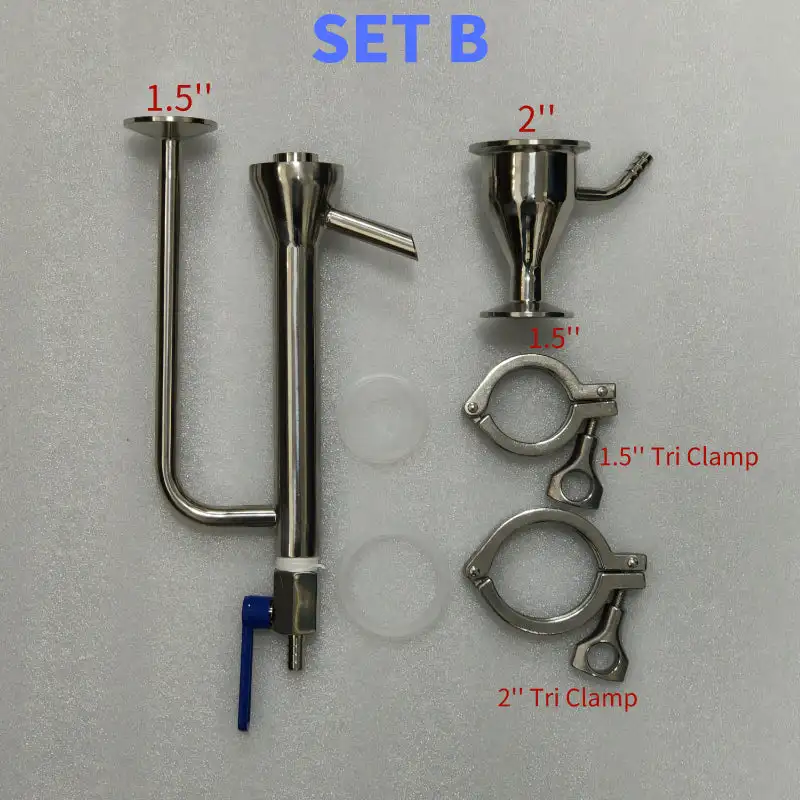Hooloo Parrot Beak Spirits Outlet with Tri Clamp 304 Stainless Steel Food Grade Polishing with Air Balance Port for Distillers