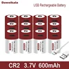 NEW 3.7V CR2 600mah Rechargeable Li-Ion Battery,Digital Camera,GPS Security , Medical Equipment Made A Special Battery +Cable 5
