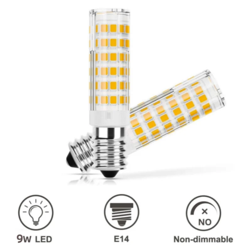 E14 LED 전구, 따뜻한 흰색 3000K, 70W 백열 전구, 디밍 불가, AC 110V-220V, 6 개
