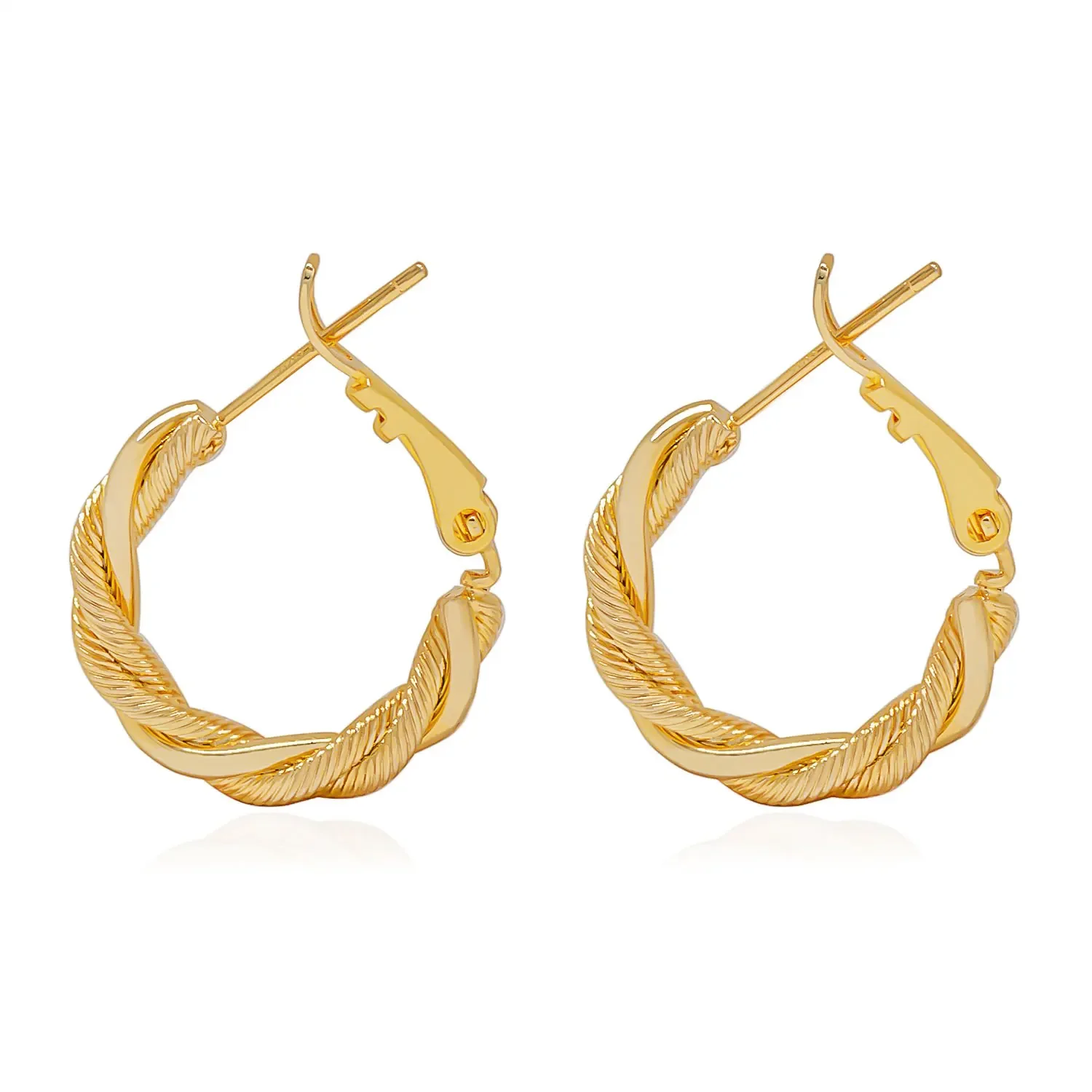 

18K Gold Plated Chunky Twisted Hoop Women's Earrings Glamorous Cocktail Party Jewellery Free shipping
