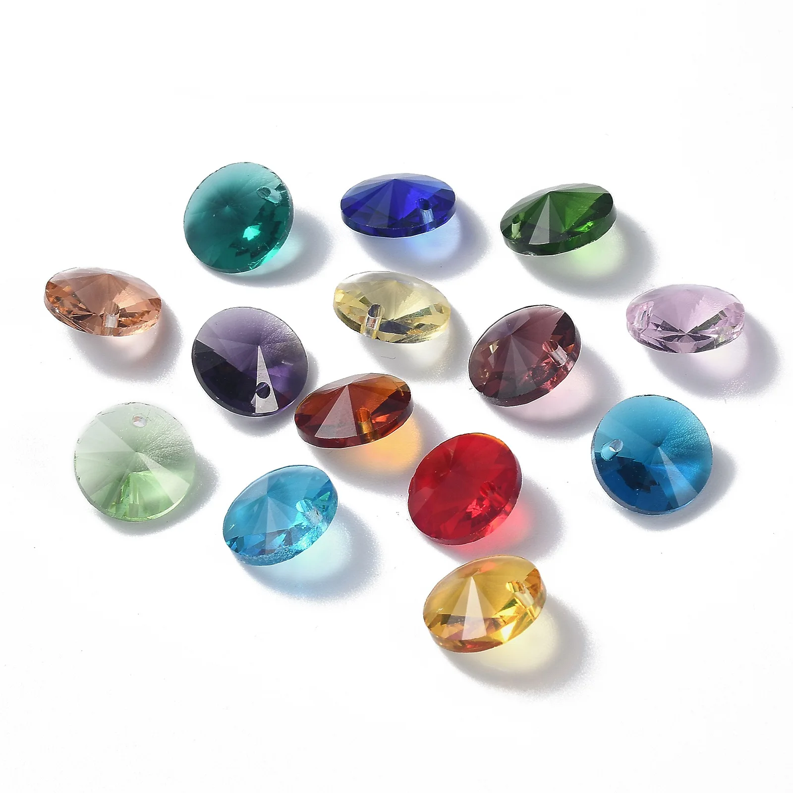 

100pcs Cone Glass Pendant Faceted Satellite Diamond Shaped Charms for Necklace Bracelet Earrings DIY Jewelry Craft Making 14x7mm
