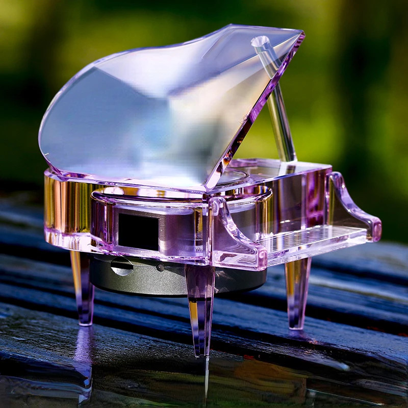 

Crystal piano clockwork music box octave box