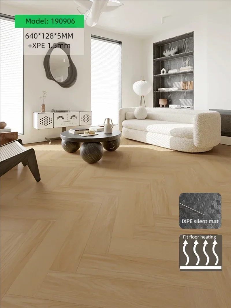 Spc Wood Imitation Floor 640MM X 128MM Excellent Color Beauty Decoration Material