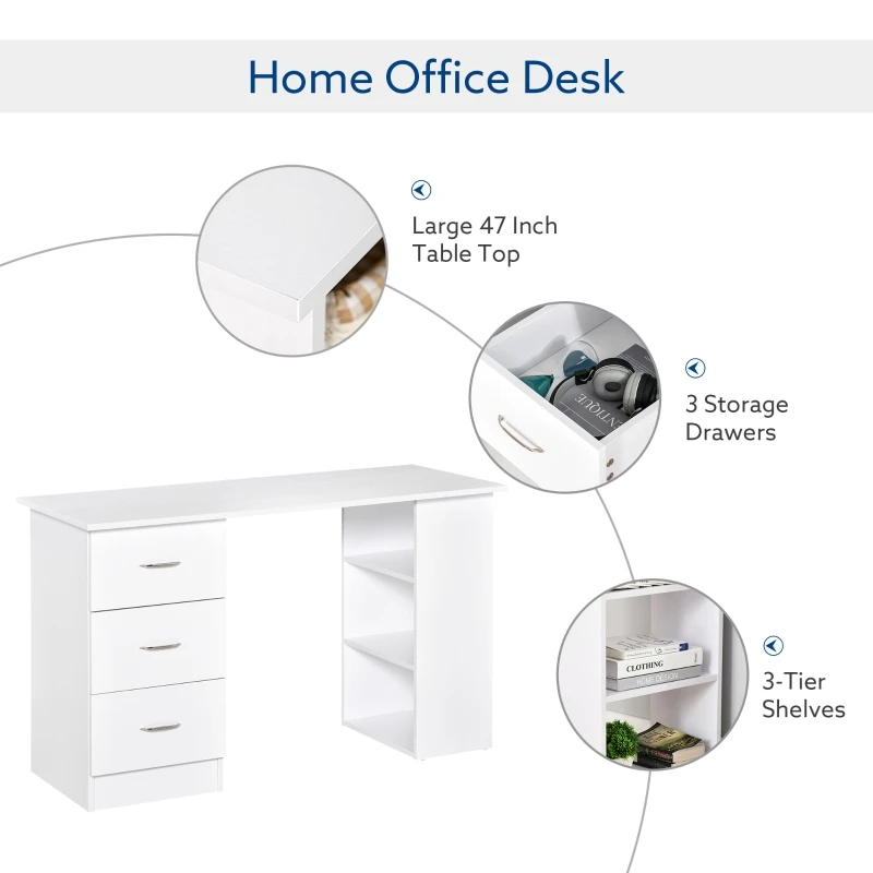  HOMCOM 68 Inch Office Table Computer Desk Workstation