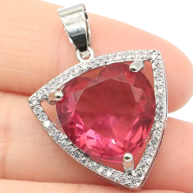 

5g Real Customized 925 Solid Sterling Silver PENDANT Romantic Emerald Citrine Peridot Kunzite Tourmaline Green Amethyst CZ Brid