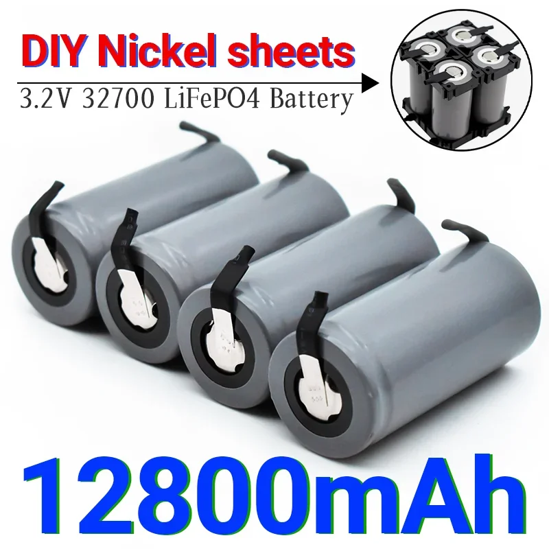 

New 3.2V 32700 12.8Ah LiFePO4 battery, 35A continuous discharge, maximum 55A high-power battery+DIY nickel plate