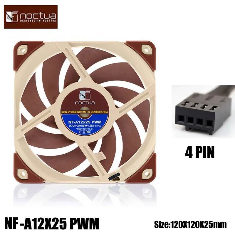 Noctua NF-A12X25 pwm 120mmケースファン丸フレーム新しい