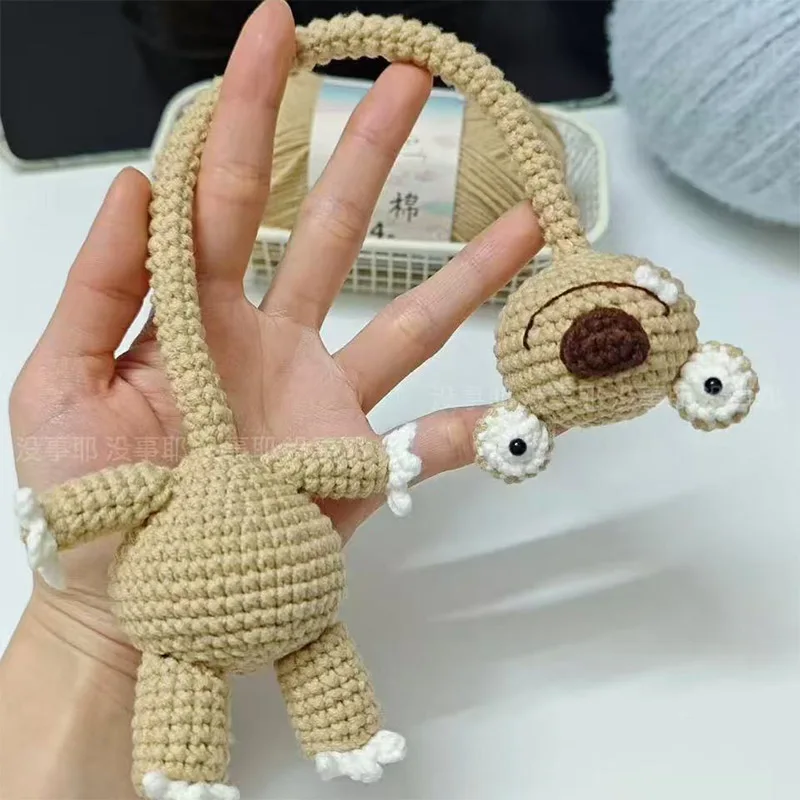 DIY 롱넥 나무늘보 미완성 핸드메이드 훅 뜨개질 인형 펜던트 홈데코 펜던트 키체인 펜던트 친구 선물