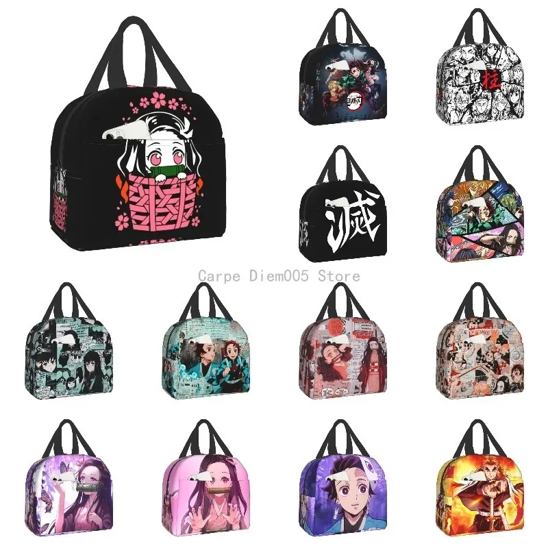 

Kimetsu No Yaiba Nezuko Kamado Insulated Lunch Bag Portable Demon Slayer Anime Thermal Cooler Bento Box for Women Kids School