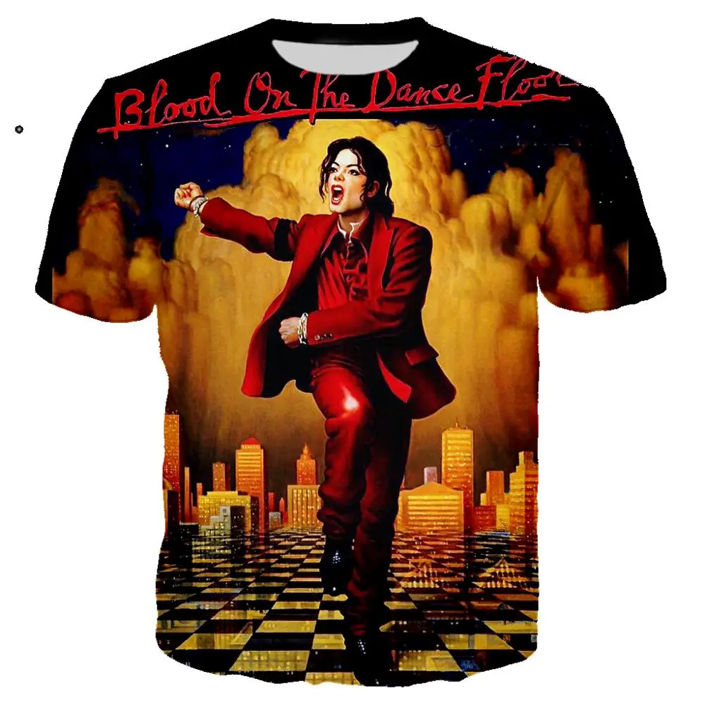 Men Women Rock Singer Michael Jackson 3D Print T-shirt Summer Casual  Streetwear Hip Hop Fashion Harajuku Streetwear Tops Tees