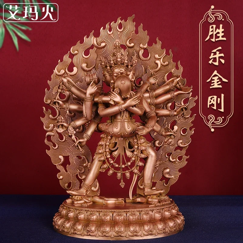 

Heruka чакрассамвара, статуя йогини из красной бронзы, высота 27 см, статуя Будды с орнаментом