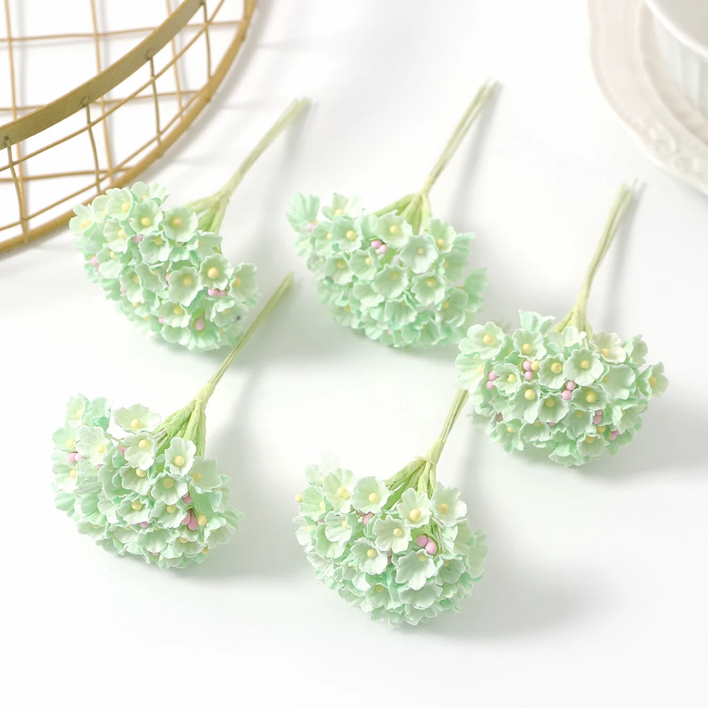 1 Stück künstliche Blumen Mini-Blumenstrauß 11 cm gefälschte Blume für Heimdekoration Hochzeitsdekoration Braut DIY Handwerk Geschenk Girlande Zubehör – Detail 13