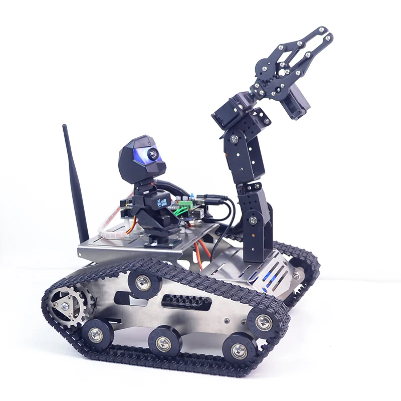 

Unfinished DIY WIFI Smart RC Tracked Tank Chassis Robot with Camera+A1 Robot Arm