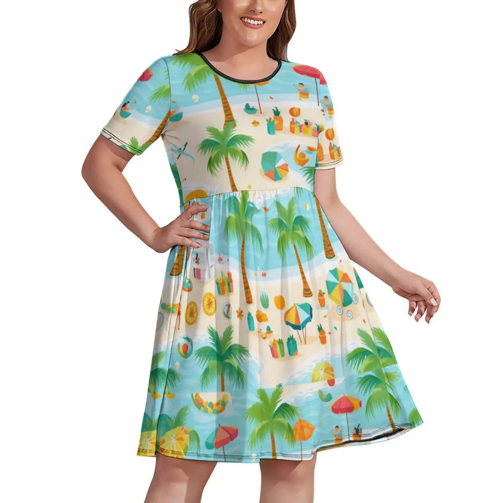 

Cartoon pictures with beach theme Dress prom dresses 2024 summer dress womens 2024 dresses for women