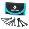 LIBRATON 10PCS Mini Combination Wrench Set with Rolling Pouch Metric 4-11mm/SAE 5/32"-7/16" Carbon Steel 1