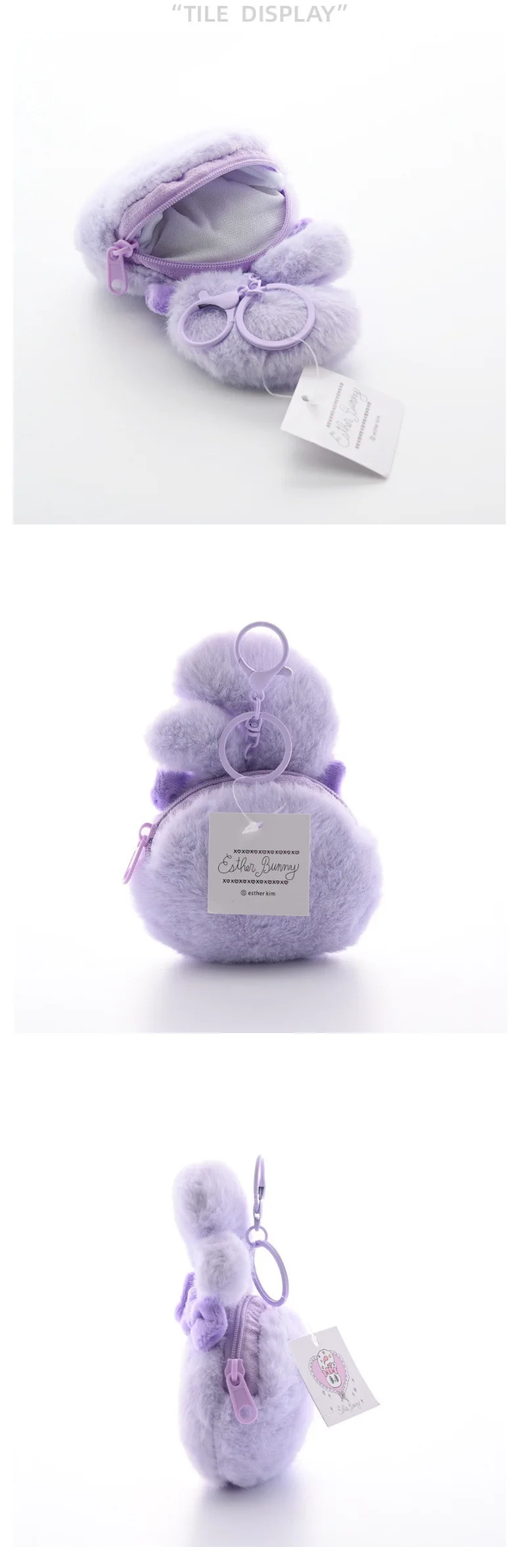 13cm kawaii große Augen Kaninchen Plüsch tier Schatz Bowknot Schlüssel bund schöne Rucksack Geldbörse Tasche Handtasche gefüllt Anhänger Geschenk – Detail 5