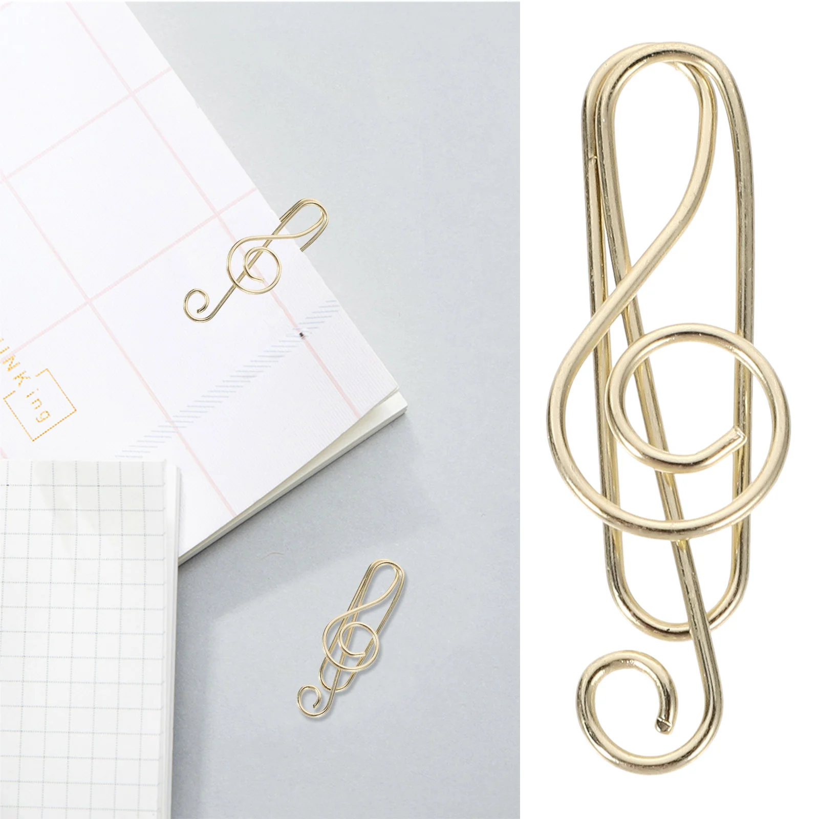 

Music Note Shaped Paper Clips Metal Material Durable Cute Bookmark Clip Document Stationery Office School Supplies