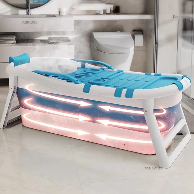 Adult Foldable Portable Bathtubs European Home Hot Tub Modern Plastic Ice Bath Bucket Simple Full Body Designer Swimming Pool