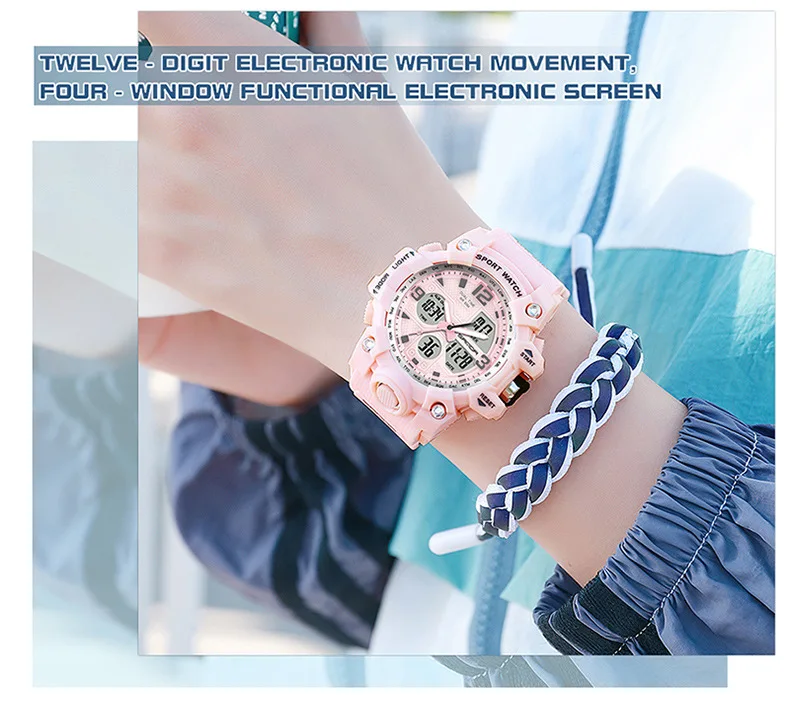Lover Watches for Men Women Military Dual Display Digital Quartz Wristwatch G Style Wrist Watch Waterproof Unbreak Present