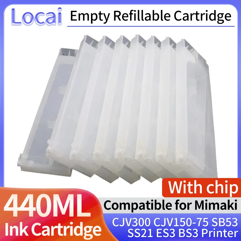 4/8pcs 440ML Empty Refill Ink cartridge With chip Compatible for Mimaki CJV300 CJV150-75 SB53 SS21 ES3 BS3 JV300 JV150 Printer