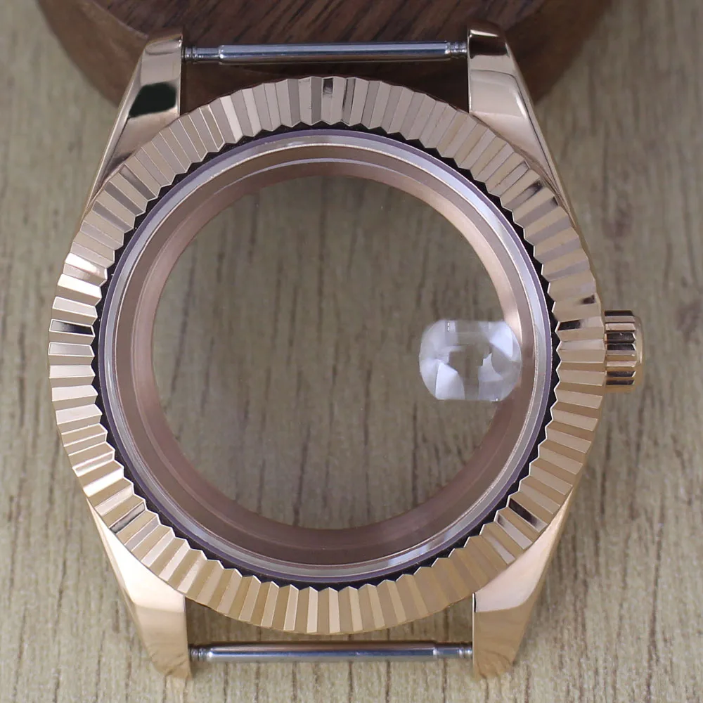 Fashion Round Edge Watch Case with Sapphire Glass - Waterproof, 36mm/39mm, 28.5mm Dial Compatibility