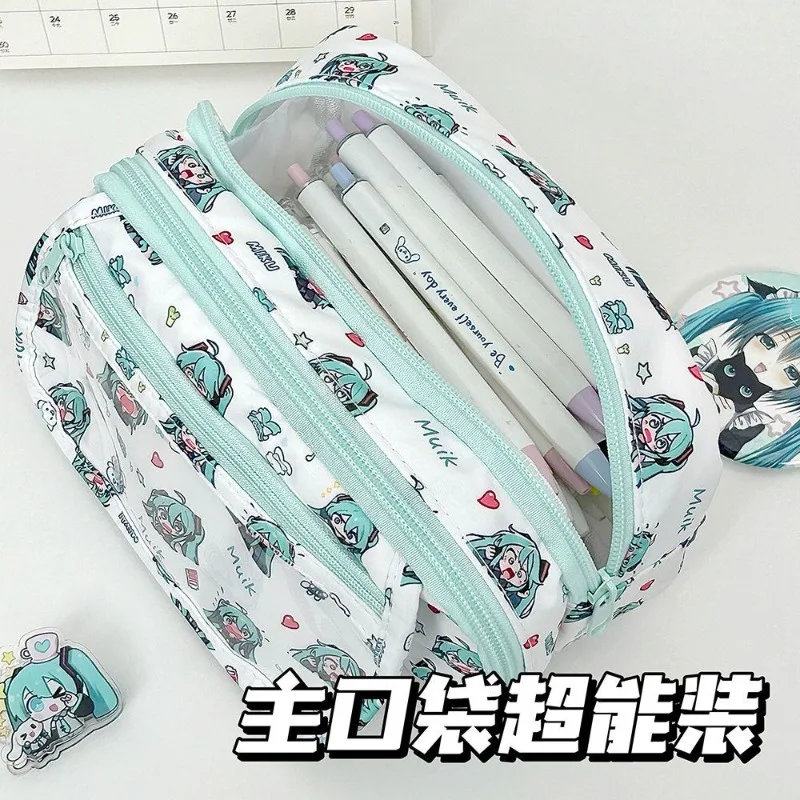 Charming Hatsune Miku Multi-Layer Large Capacity Student Stationery Organizer