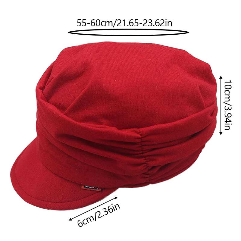 Korean Style Pleated Visor Cap For Women Adjustable Hat Fashion Short Brim Warm Foldable Hat Spring Outdoor Head Wrap Cap earflap visor hat visor hat